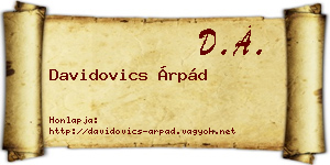 Davidovics Árpád névjegykártya