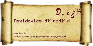 Davidovics Árpád névjegykártya